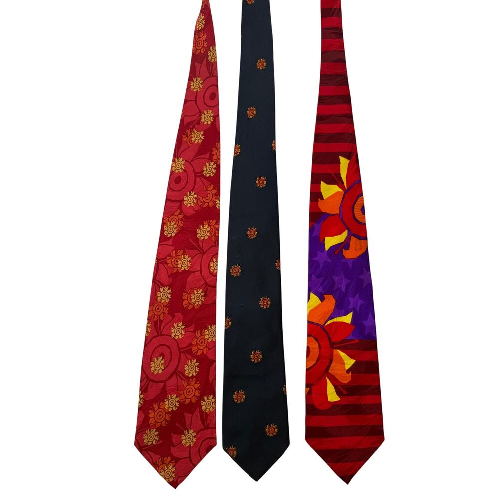 Vintage Fiesta Bowl Silk Tie Lot 3 Tucson Arizona Novelty 100% Silk USA